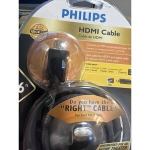 Philips PXT1192 24K Gold DVI Cable 6 ft Home Theater PXT 1000 Series